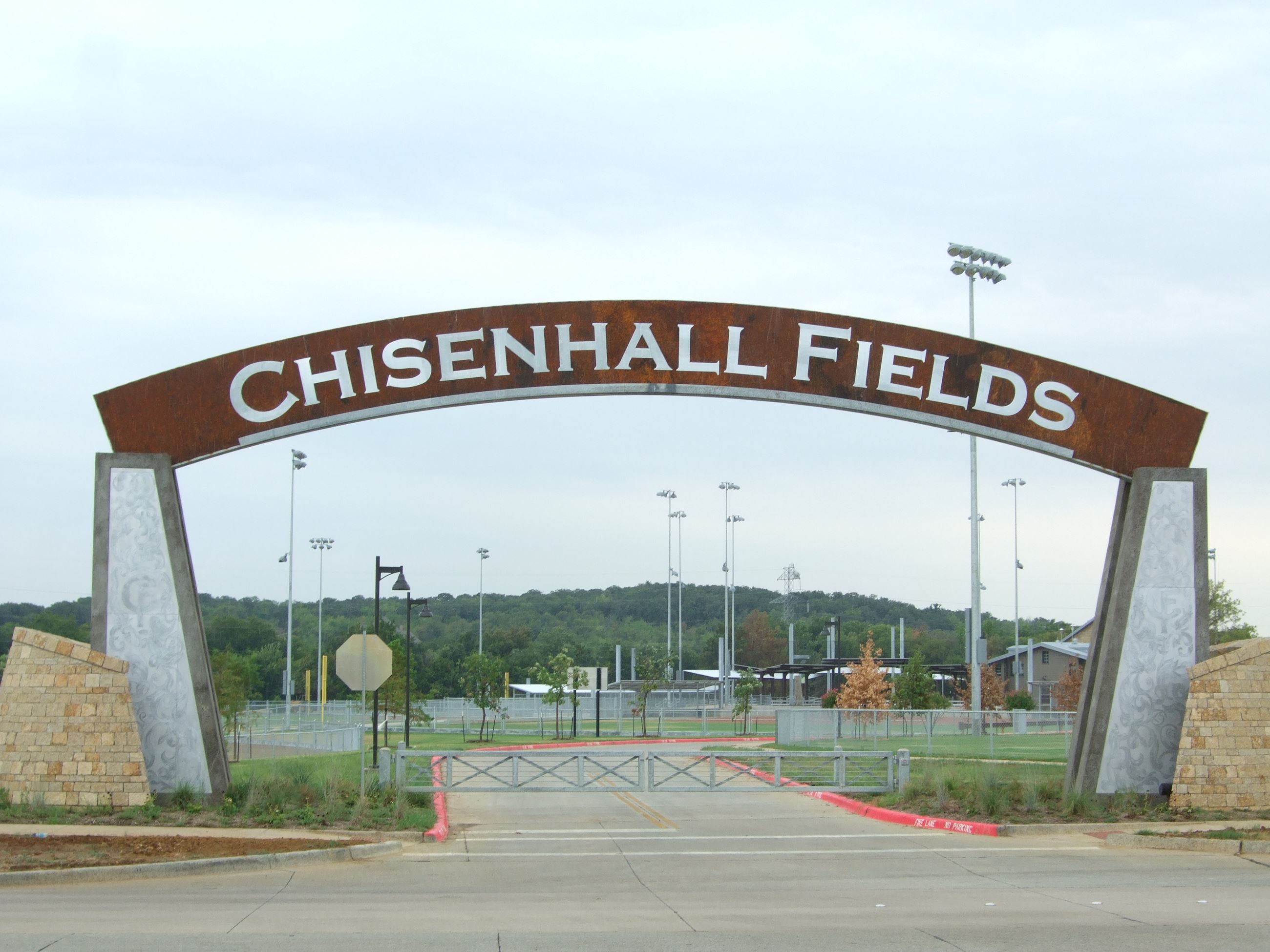 photo of Chisenhall Fields arched entry sign 