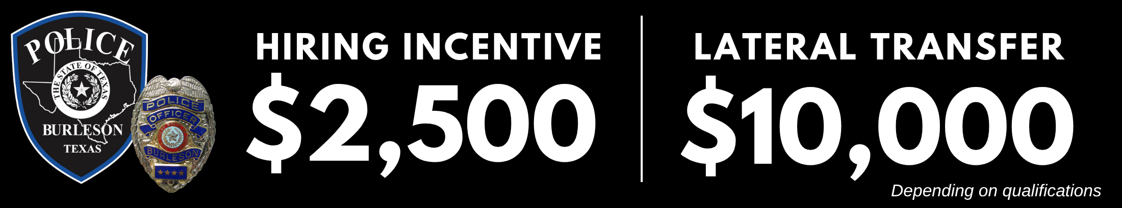 BPD hiring incentive interior banner