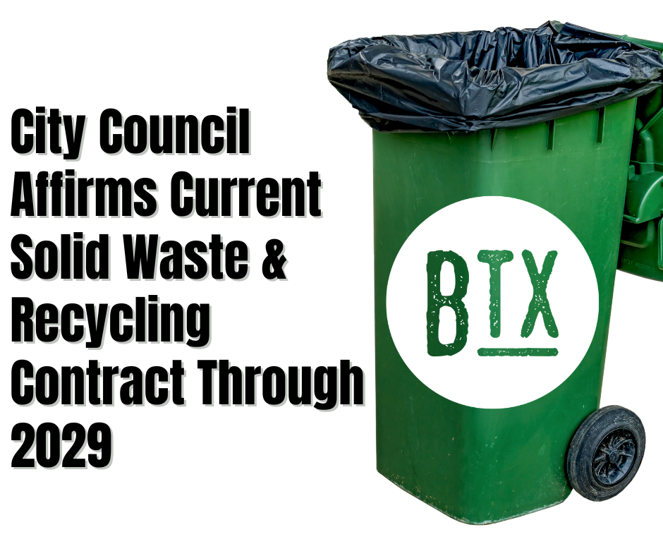 City Council Affirms Current Solid Waste and Recycling Contract Through 2029