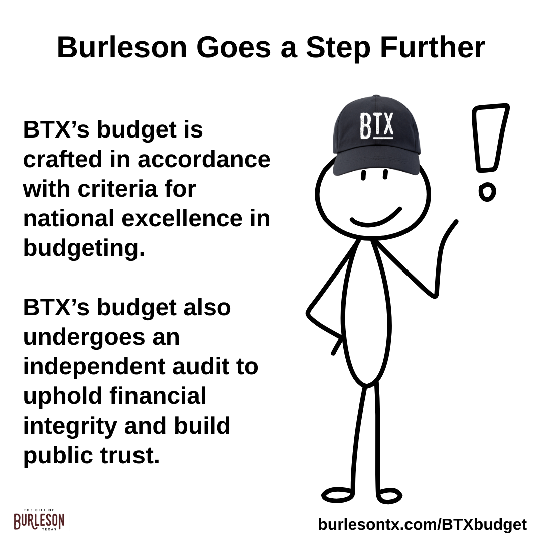 an image of a stick figure with text that explains BTX's budget is goes through 
