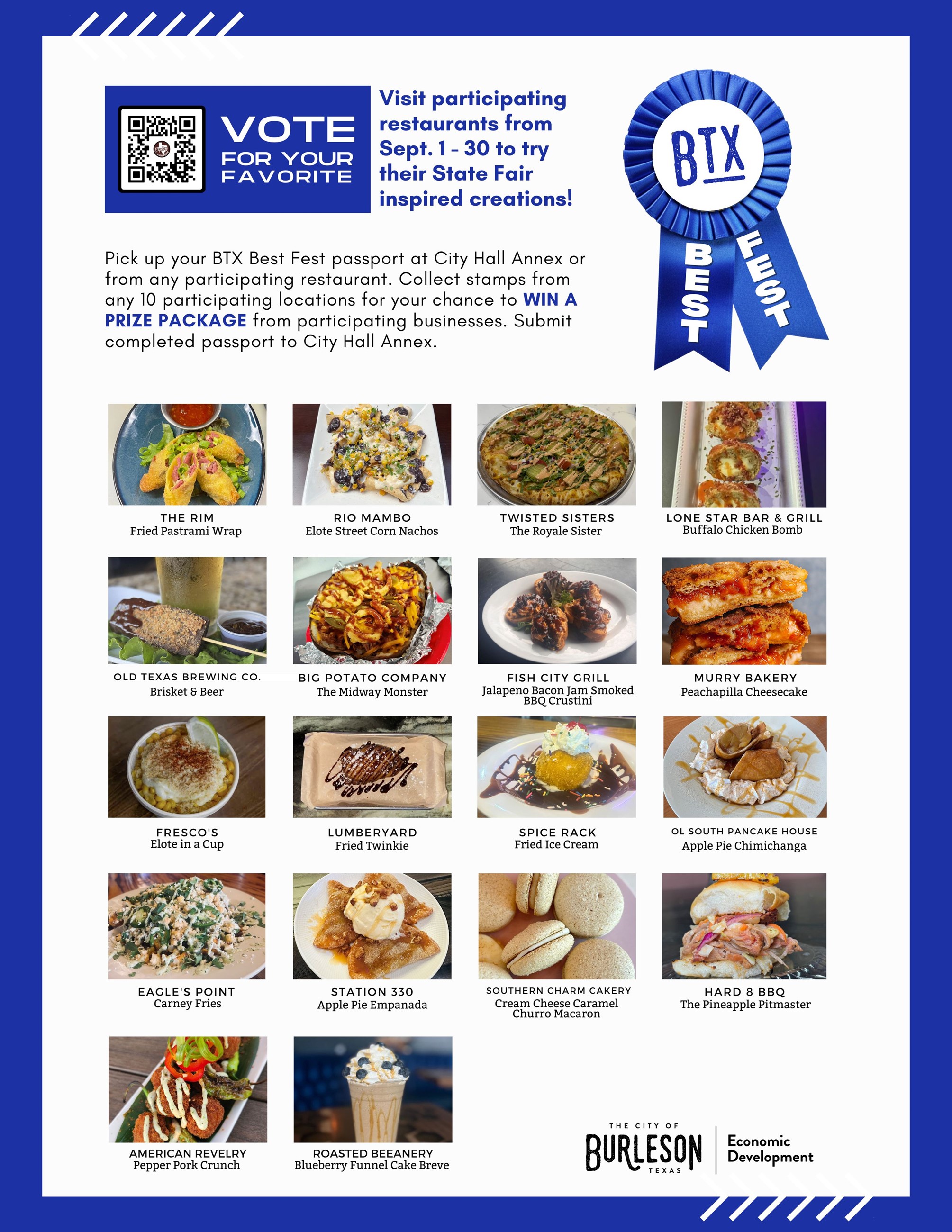 Flyer for BTX Best Fest September 2025 Entries