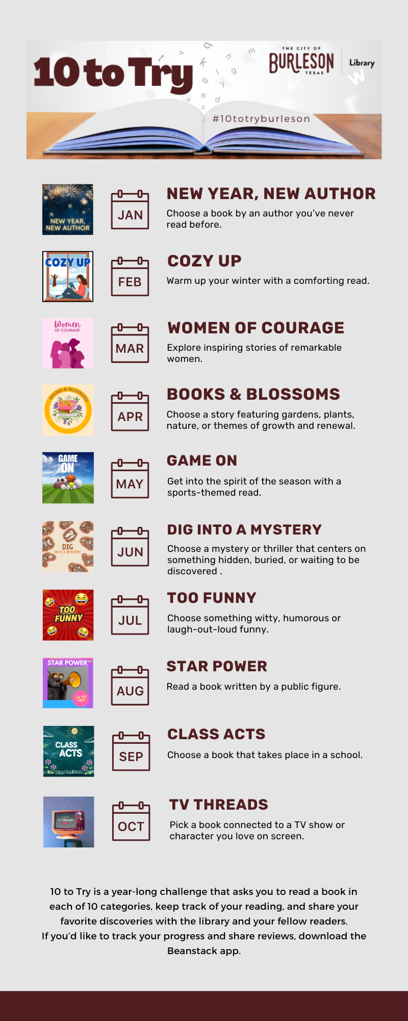 Ten to Try Bookmark 2026