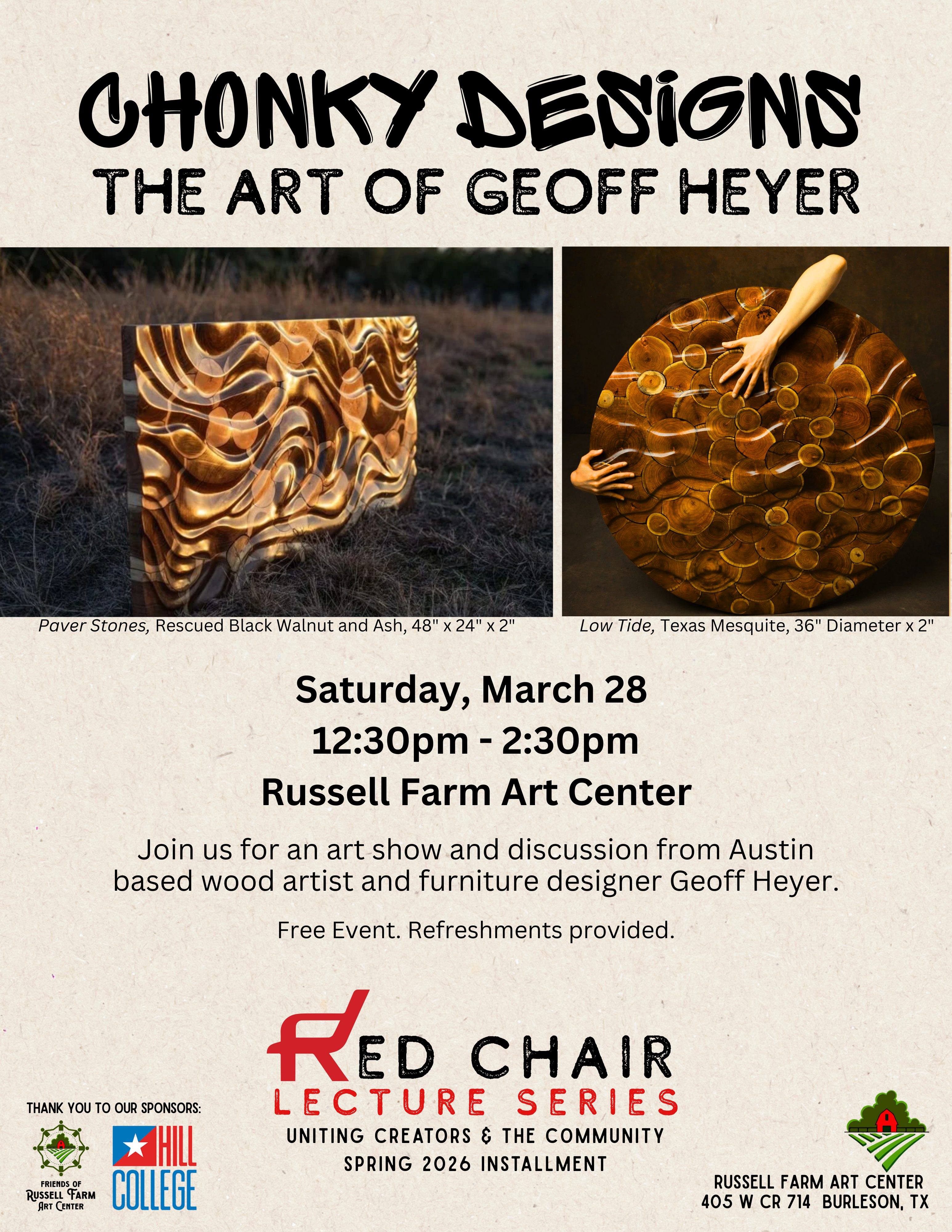 Flyer Red Chair Lecture on March 28 starting at 12:30 p.m.