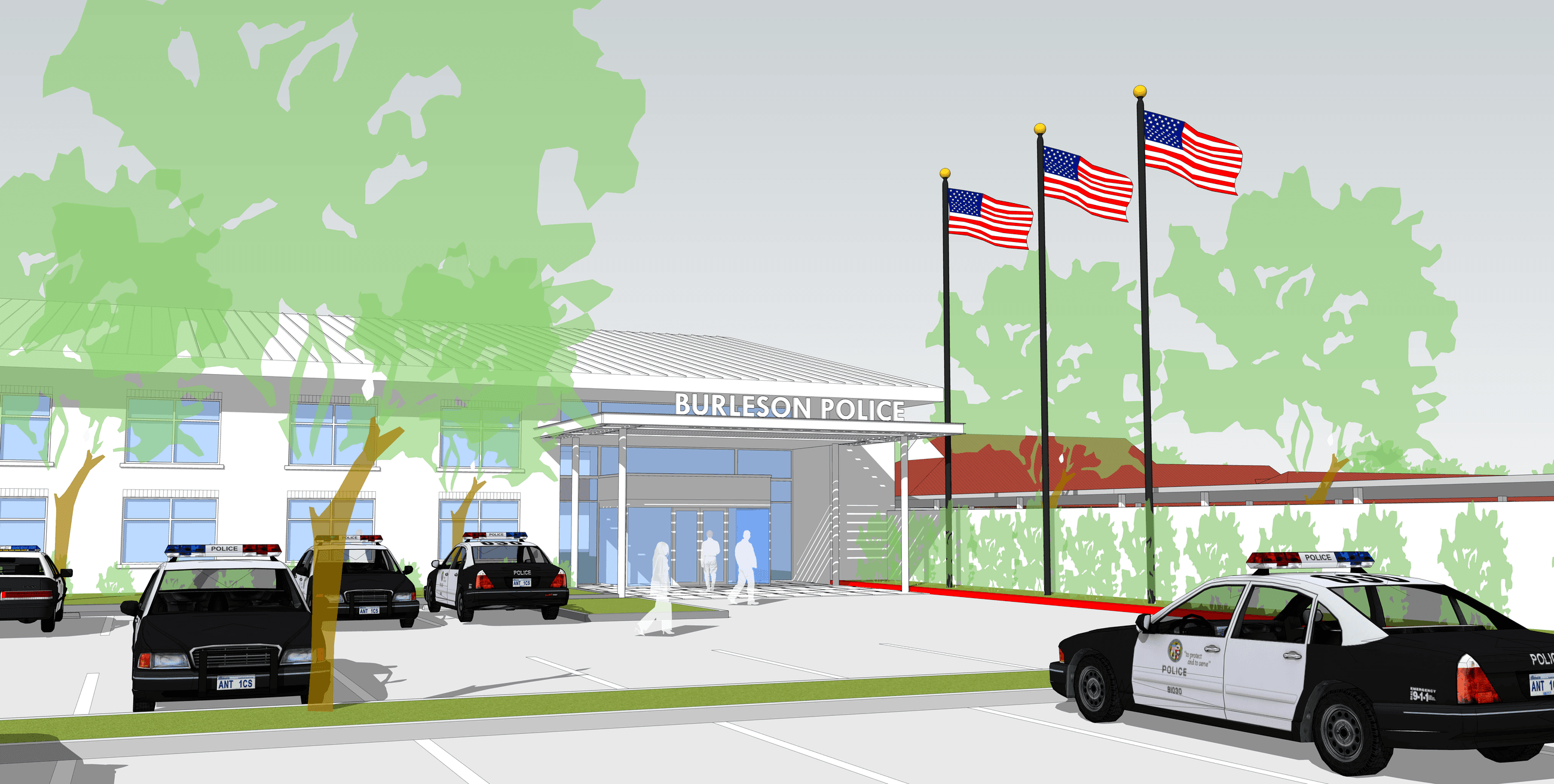 Burleson PD entry rendering 