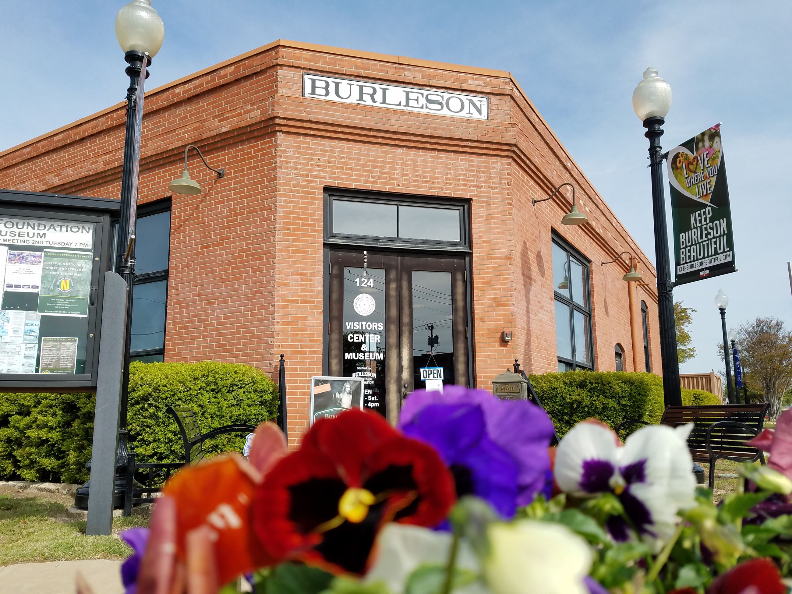 Photo of the front of the Burleson Museum and Visitors Center